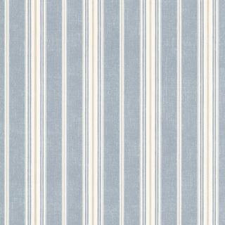 Chesapeake Linette Blue Fabric Stripe Paper Pre-Pasted Wallpaper Roll (Covers 56.4 Sq. Ft.)(5 / ... | The Home Depot