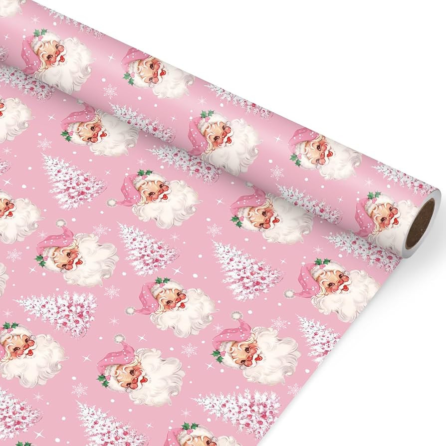 JarThenaAMCS Christmas Wrapping Paper - Mini Roll - 17 Inch x 32.8 Ft Xmas Tree Santa Claus Gift ... | Amazon (US)