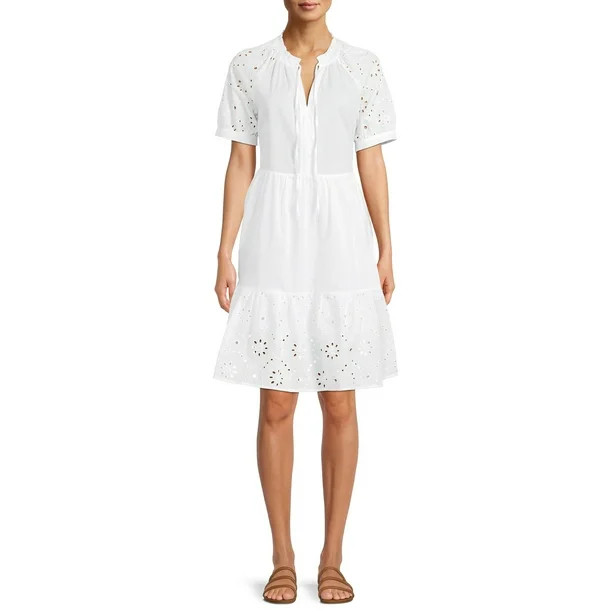 theGet Women's Tiered Eyelet Dress | Walmart (US)