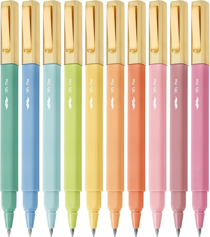 Mr. Pen- Aesthetic Pens, 10 Pack, Assorted Colors, Fast Dry, No Smear Bible Pens No Bleed Through... | Amazon (US)