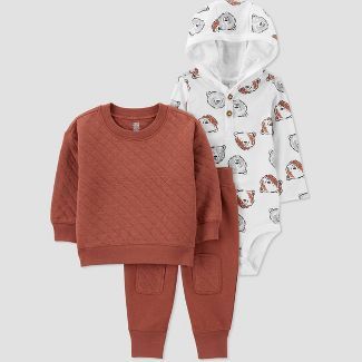 Carter's Just One You®️ Baby Boys' Henley Top & Bottom Set - Brown | Target