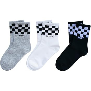 Boys Checkered Crew Socks Plaid Cotton Socks Breathable Cute 3/5 Pairs Toddler Socks 1-12 Years | Amazon (US)