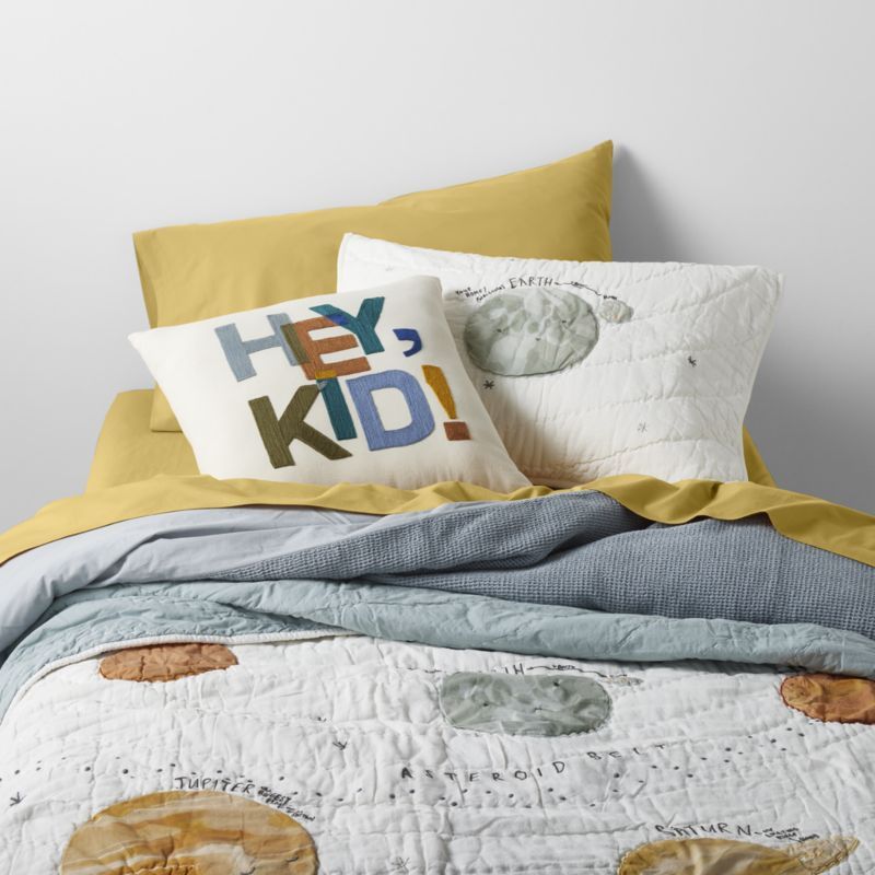 Outer Space Organic Cotton Kids Twin Quilt + Reviews | Crate & Kids | Crate & Barrel