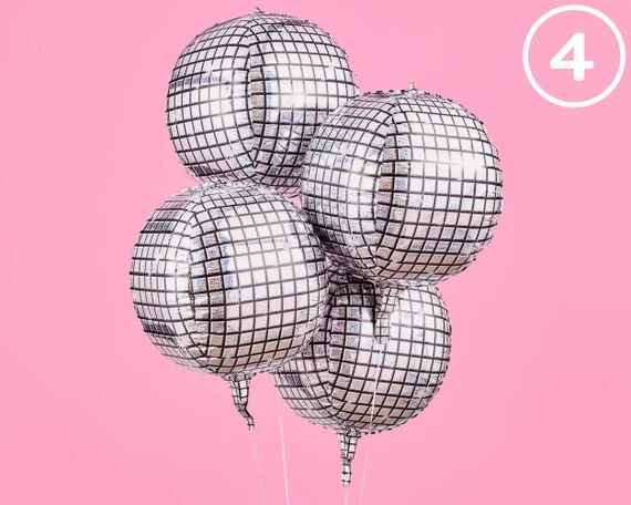 Disco Ball Foil Balloons  4 Pk 22  Bachelorette Party - Etsy | Etsy (US)