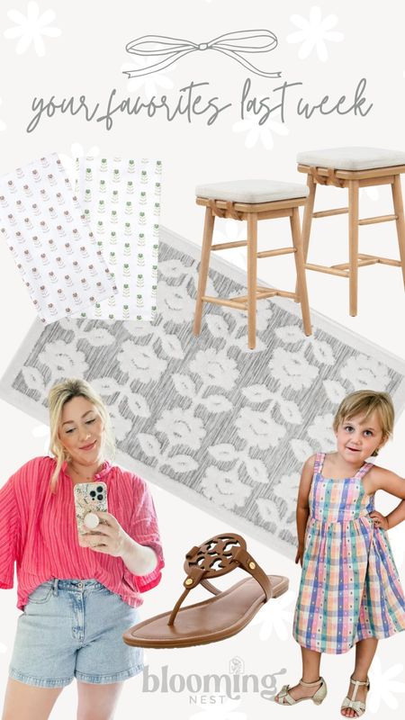 Your favorites this week! 

THEBLOOMINGNEST favorites barstools hand towels kitchen towel Walmart target Tory Burch sandals summer style toddler dress rug 

#LTKHome #LTKFindsUnder50 #LTKStyleTip