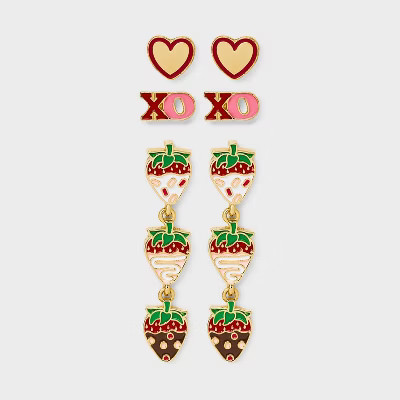 SUGARFIX by BaubleBar Date Night Essentials Earring Set 3pc - Gold | Target