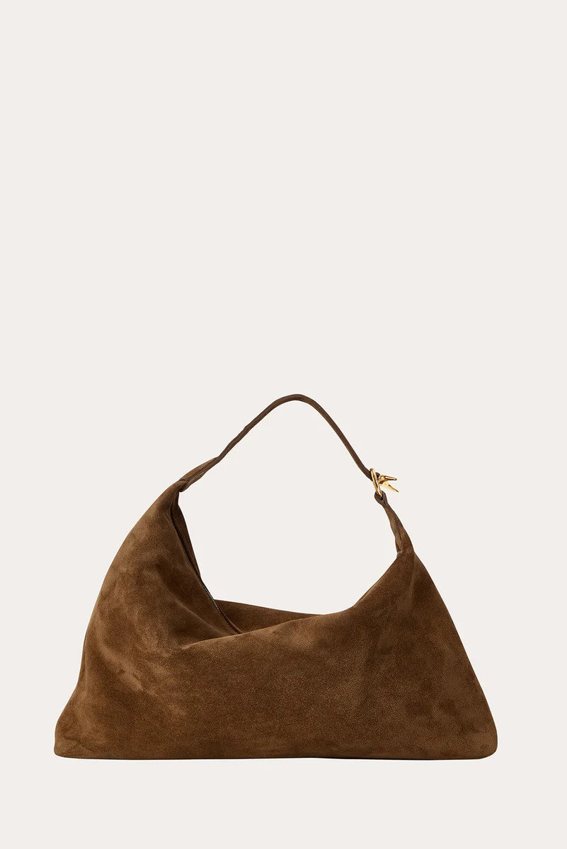 Pillow Shoulder Bag Suede Chestnut | LITTLE LIFFNER