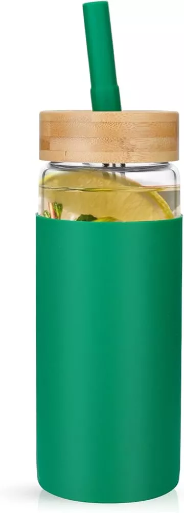 tronco 20Oz Borosilicate Glass Tumbler Bottle with Unbreakable Metal  Mason