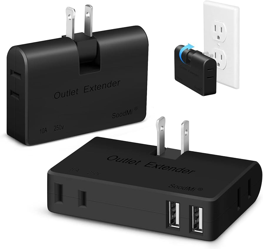 Multi Plug Outlet Extender with USB, 3 Electrical Multiple Outlet Extender with 2 USB Wall Charge... | Amazon (US)