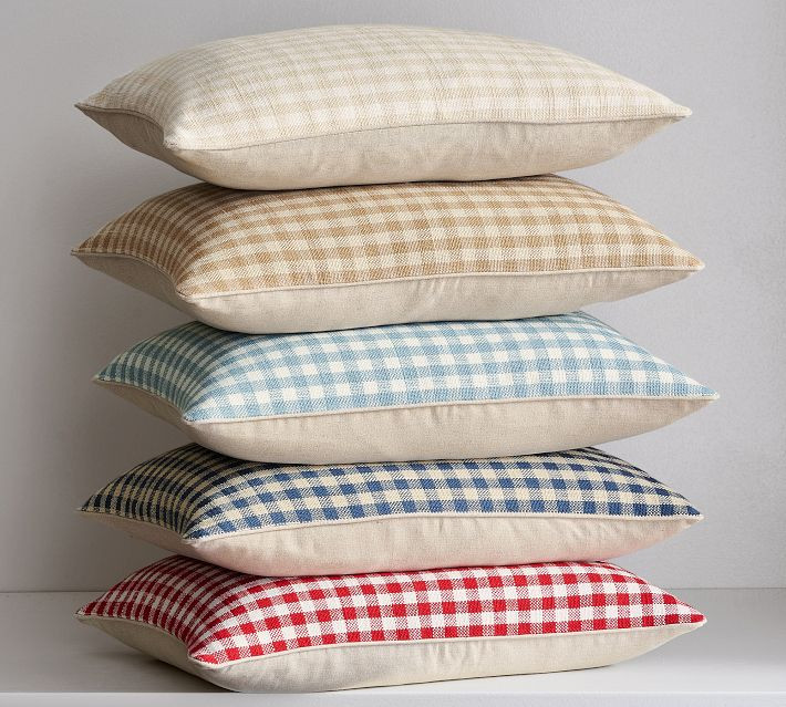 Blaine Check Lumbar Pillow Cover | Pottery Barn (US)