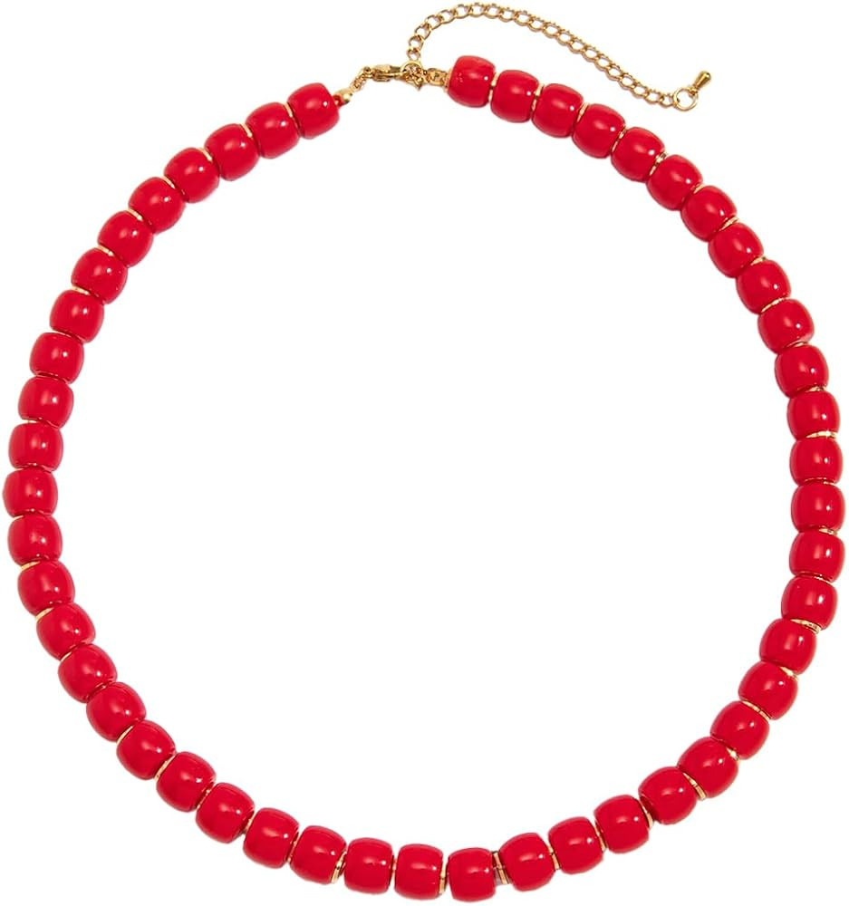 Colorful Chunky Necklaces for Women Summer Beach Jewelry Chunky Beaded Necklace for Women Boho Ch... | Amazon (US)