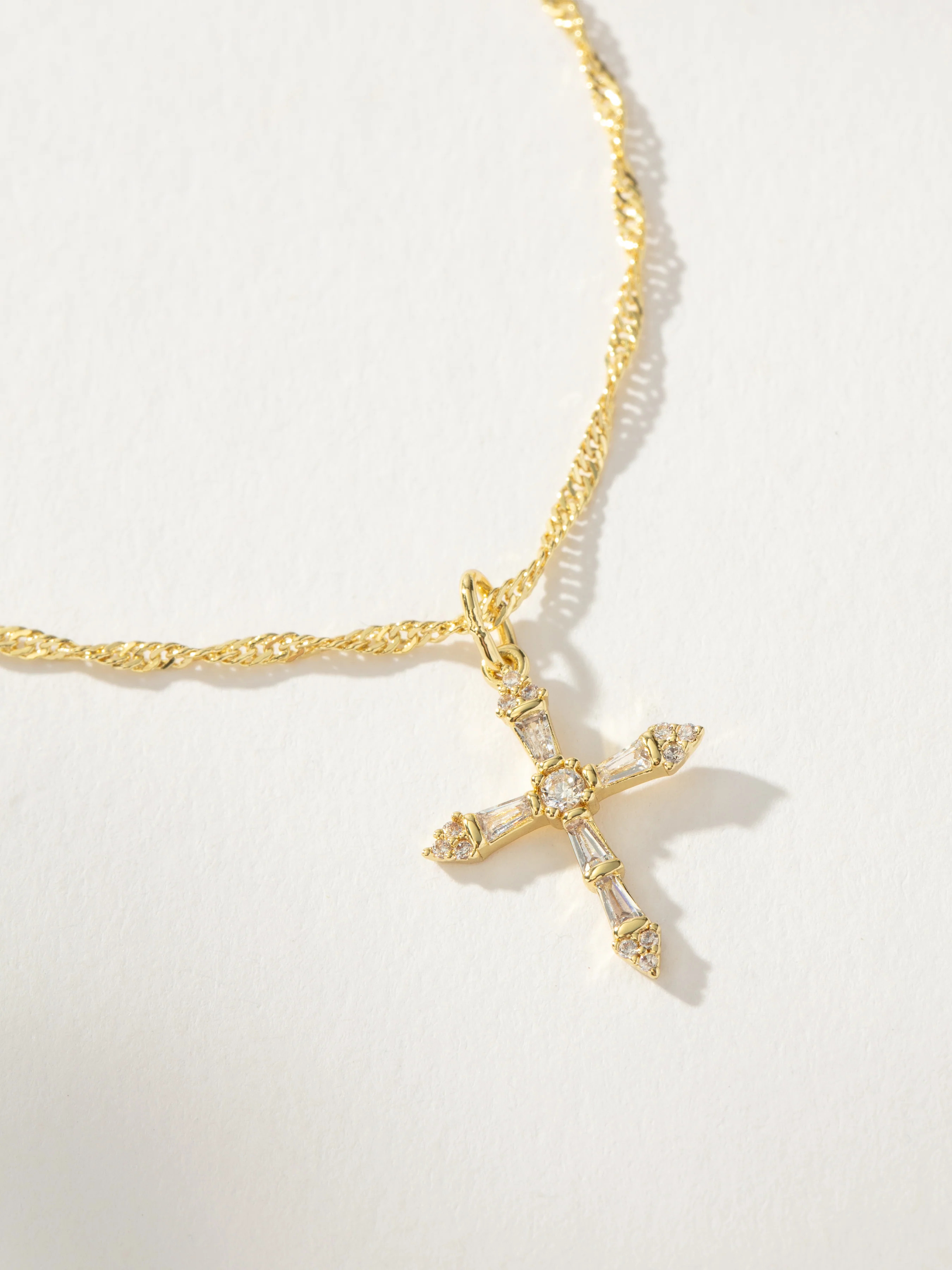 Gold Crystalized Cross Chain and Pendant Necklace | Uncommon James | Uncommon James