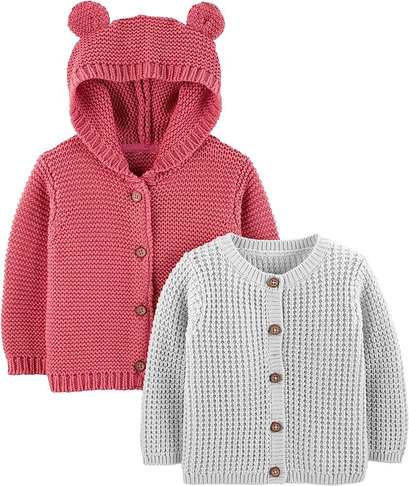 Simple Joys by Carter's Unisex Babies' Knit Cardigan Sweaters, Pack of 2 | Amazon (US)