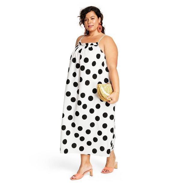 Women's Polka Dot Cover Up Dress - Tabitha Brown for Target White/Black | Target