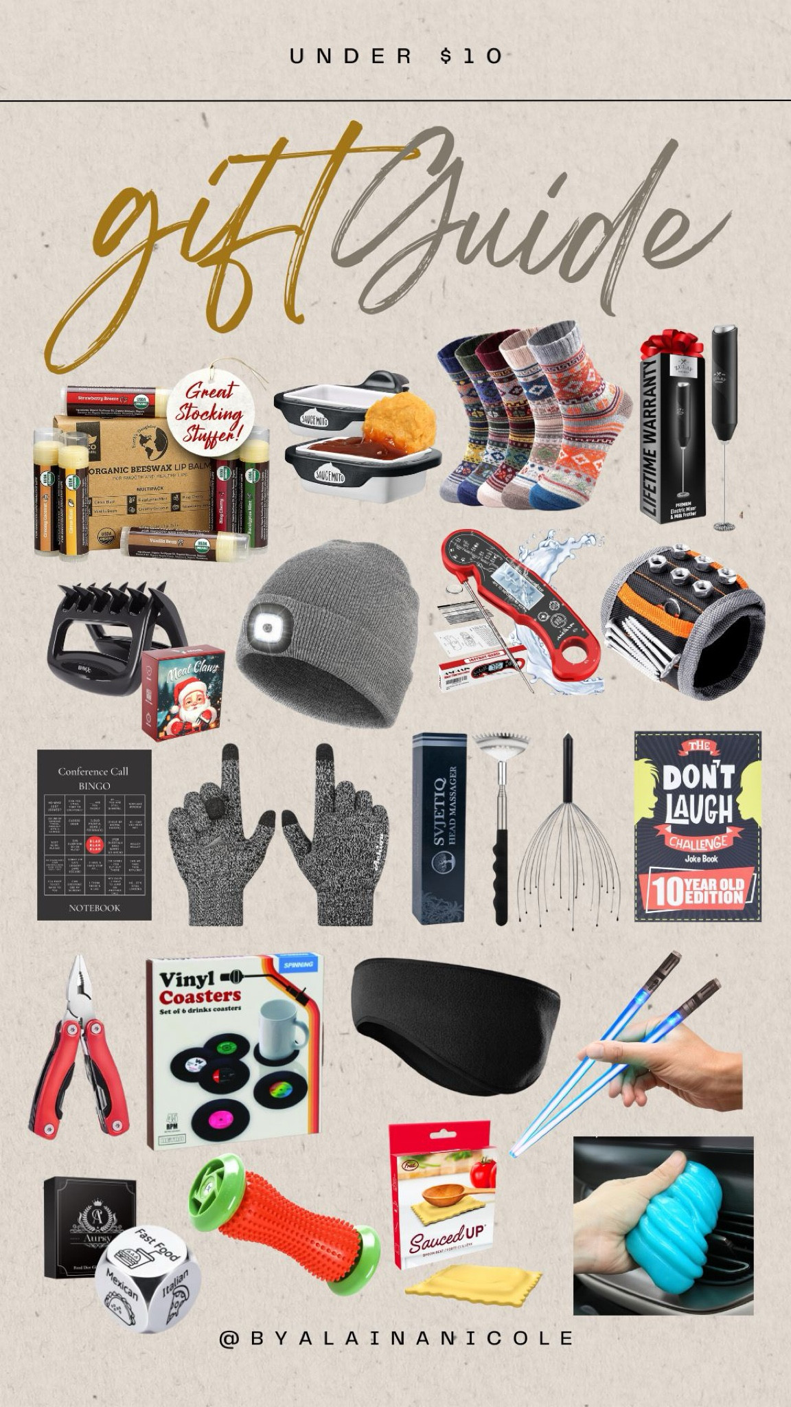 Amazon gift ideas all $10 or under! Amazon gift guide, gifts for him, white elephant gifts, stocking stuffers.

#LTKFindsUnder50 #LTKHoliday #LTKGiftGuide