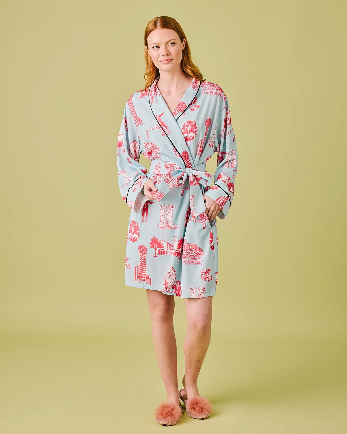 Dallas Toile Lounge Robe | Katie Kime Inc