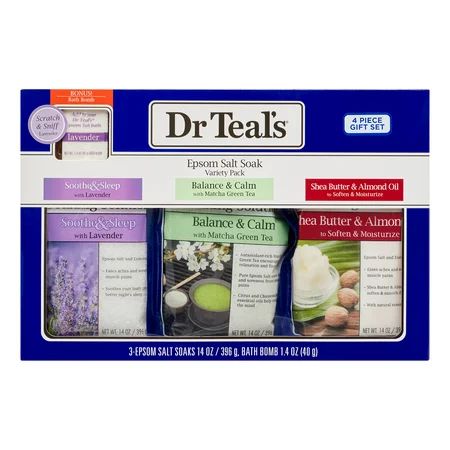 Dr Teal's Epsom Salt Trio Gift Set: Lavender, Matcha Green Tea, Shea Butter | Walmart (US)