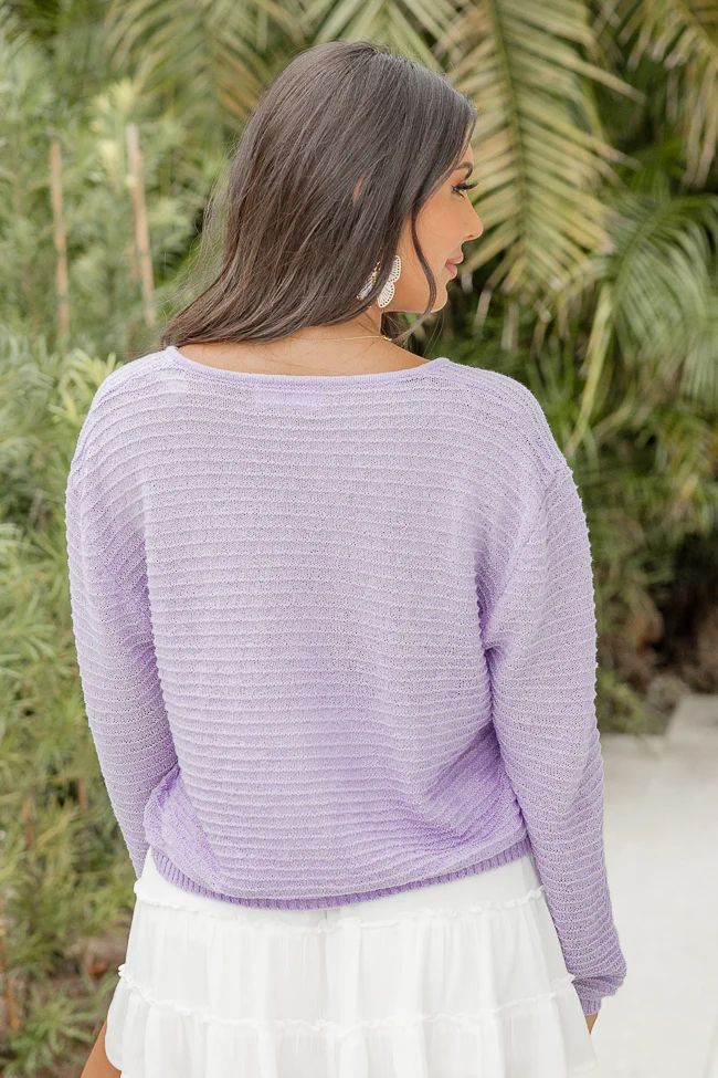 Must Be Fate Lavender V-Neck Sweater FINAL SALE | Pink Lily