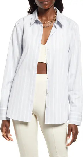 Fitted Cotton Poplin Button-Up Shirt | Nordstrom