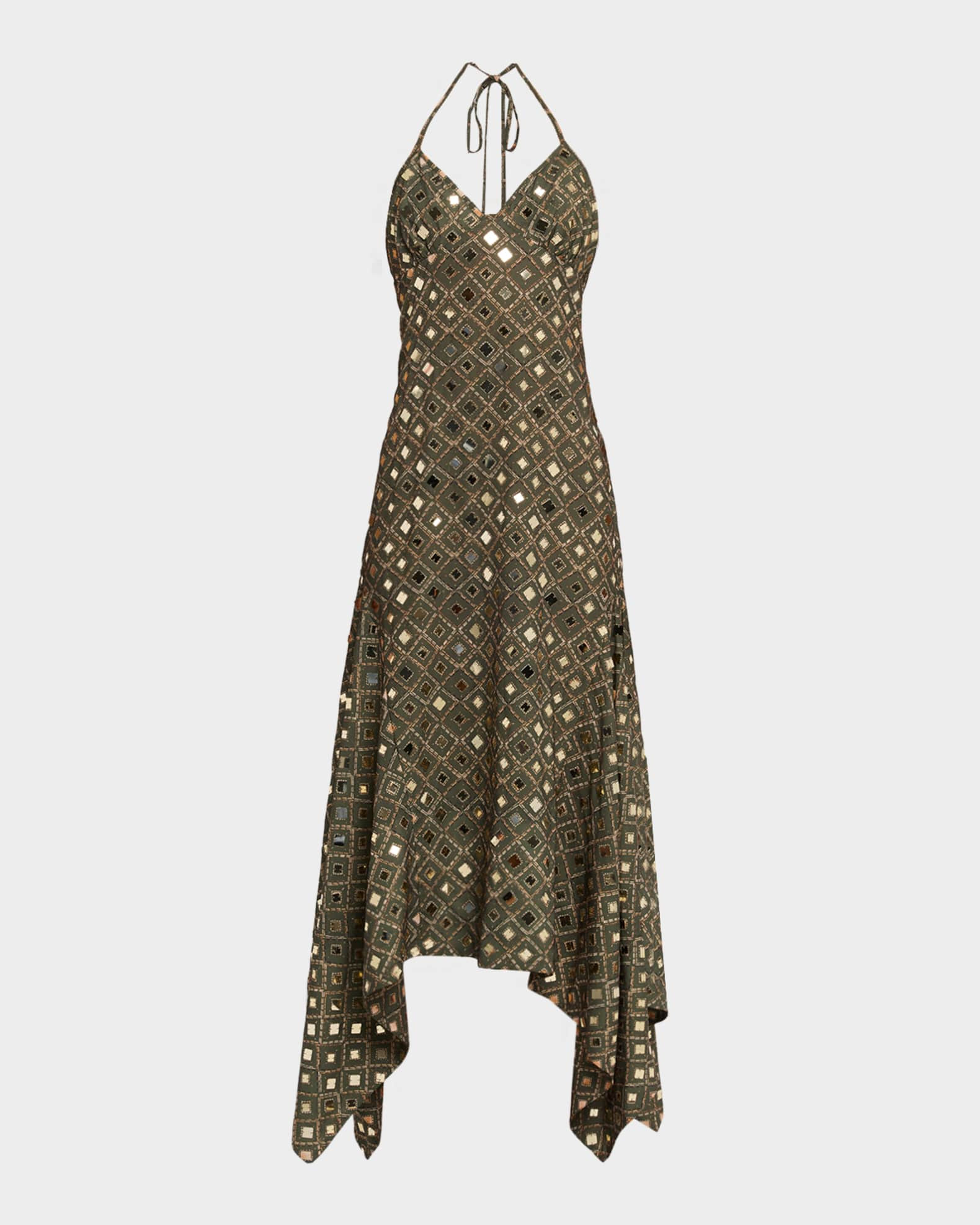 Mattias Mirror Tile Midi Dress | Neiman Marcus