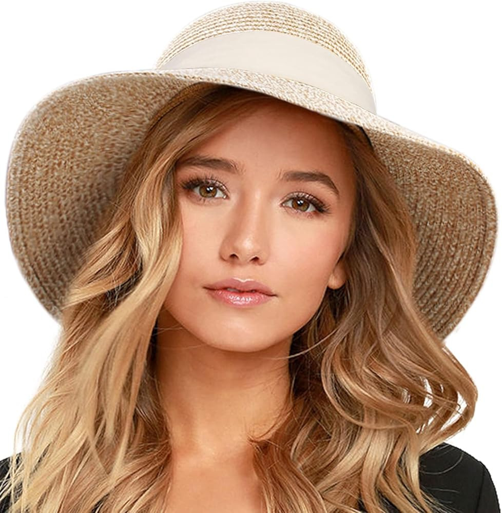 FURTALK Damen Sonnenhut UV-Schutz Strandhut Faltbar Sommerhut UPF 50+ Strohhut mit Breite Krempe | Amazon (DE)