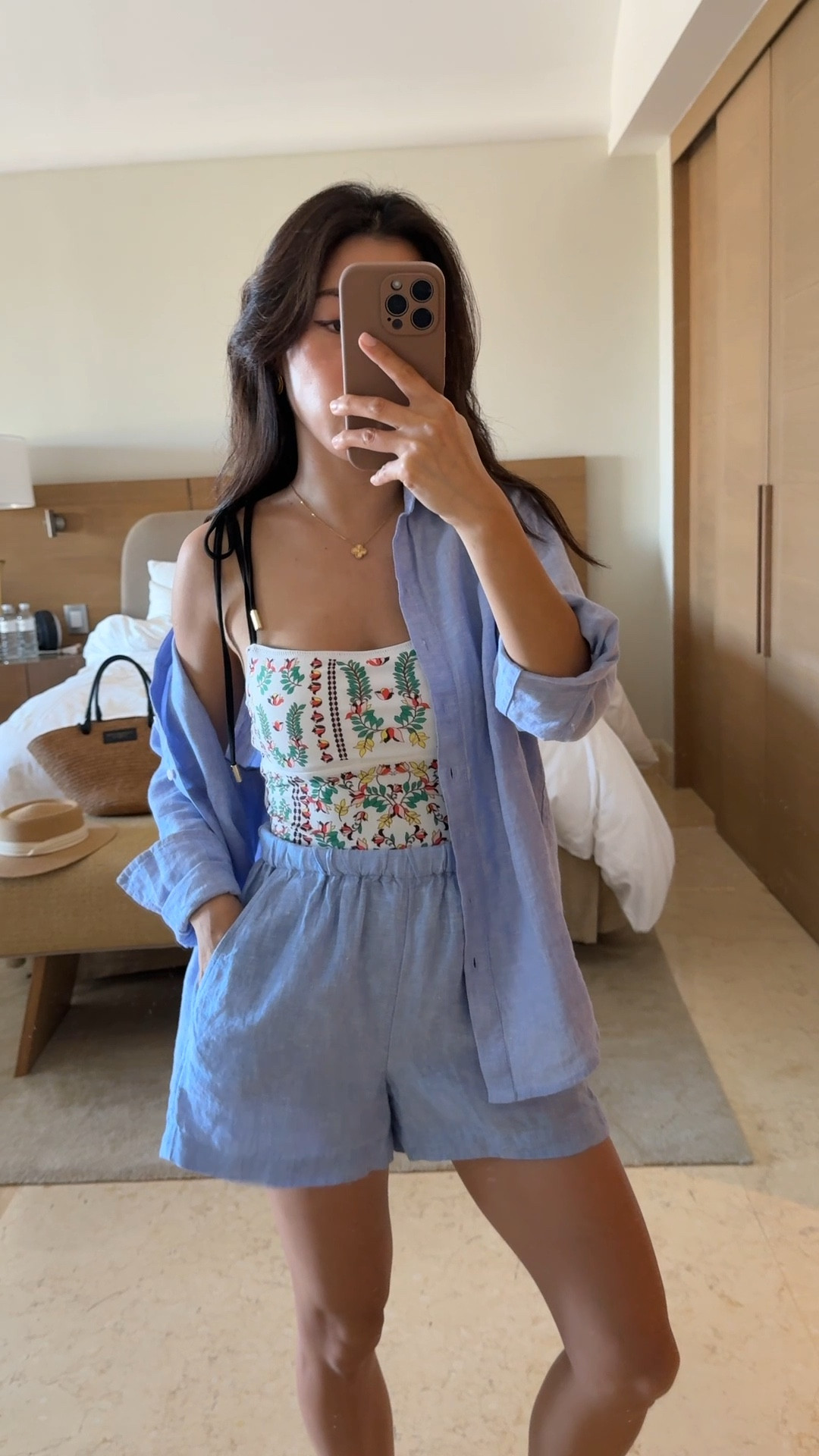 Best quality reversible swimsuits in lots of colors  - soft, good coverage front and back, lightly padded, and actually comfortable for all day wear and swimming with kids!

• Xs swimsuit is a little big on me but TTS (I’m usually XXS in most brands)

• jcrew linen shirt 00 / XXs petite runs a little slim and shorter sleeves so size up for looser fit 

• jcrew shorts XXS 

• crocs sandals 5, size down if a half size 

Swimsuit , resort outfit , pool and beach style , mom friendly vacation looks 

#LTKSaleAlert #LTKPetite #LTKmomlife