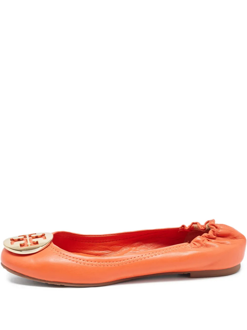 Tory Burch logo-embellished ballet flats - Orange | Farfetch Global
