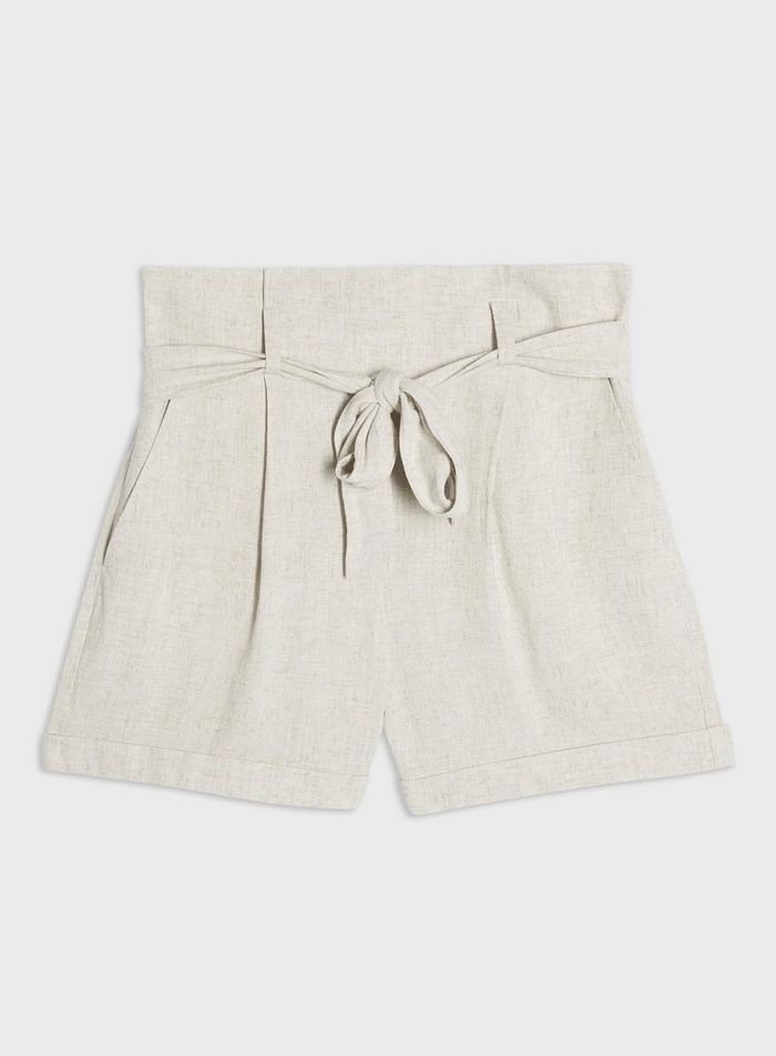 Neutral Shorts With Linen | Miss Selfridge UK