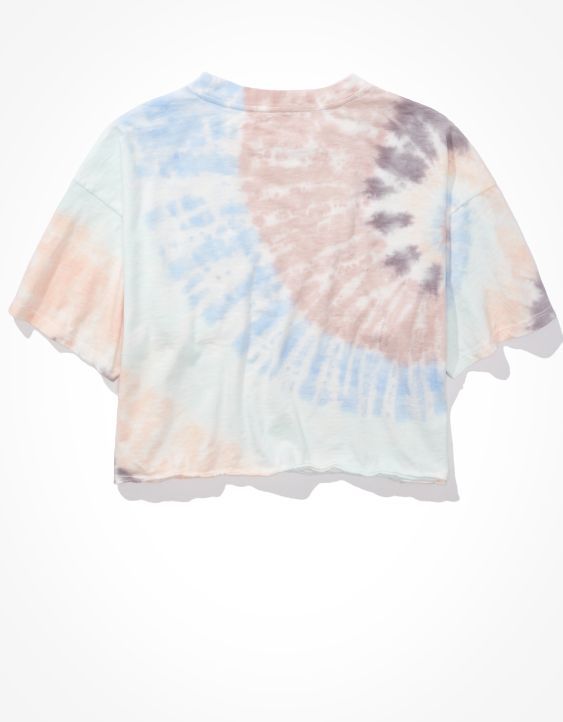 AE Cropped Tie-Dye Crew Neck T-Shirt | American Eagle Outfitters (US & CA)