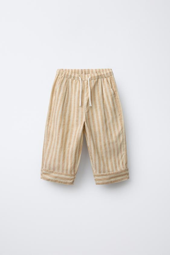 STRIPED STRAIGHT LEG PANTS | Zara US