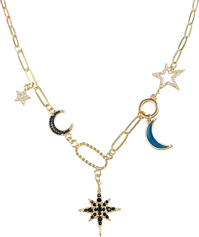 Paperclip Necklace Gold Protection Necklace, Handmade Evil Eye Jewelry For Women, Hamsa Hand Naza... | Amazon (US)