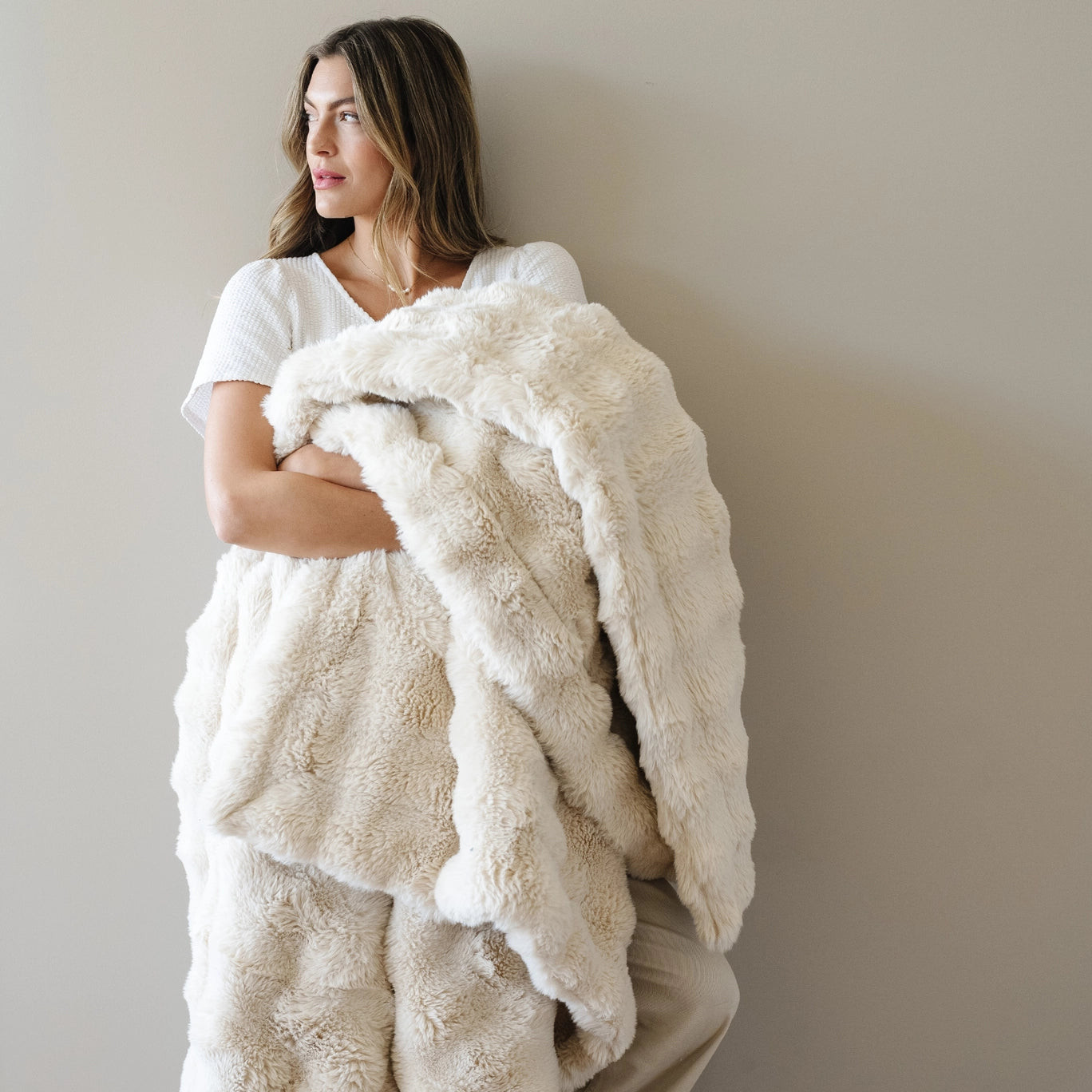 Plush Throw Blanket (Buttermilk) | Eco Chic Home