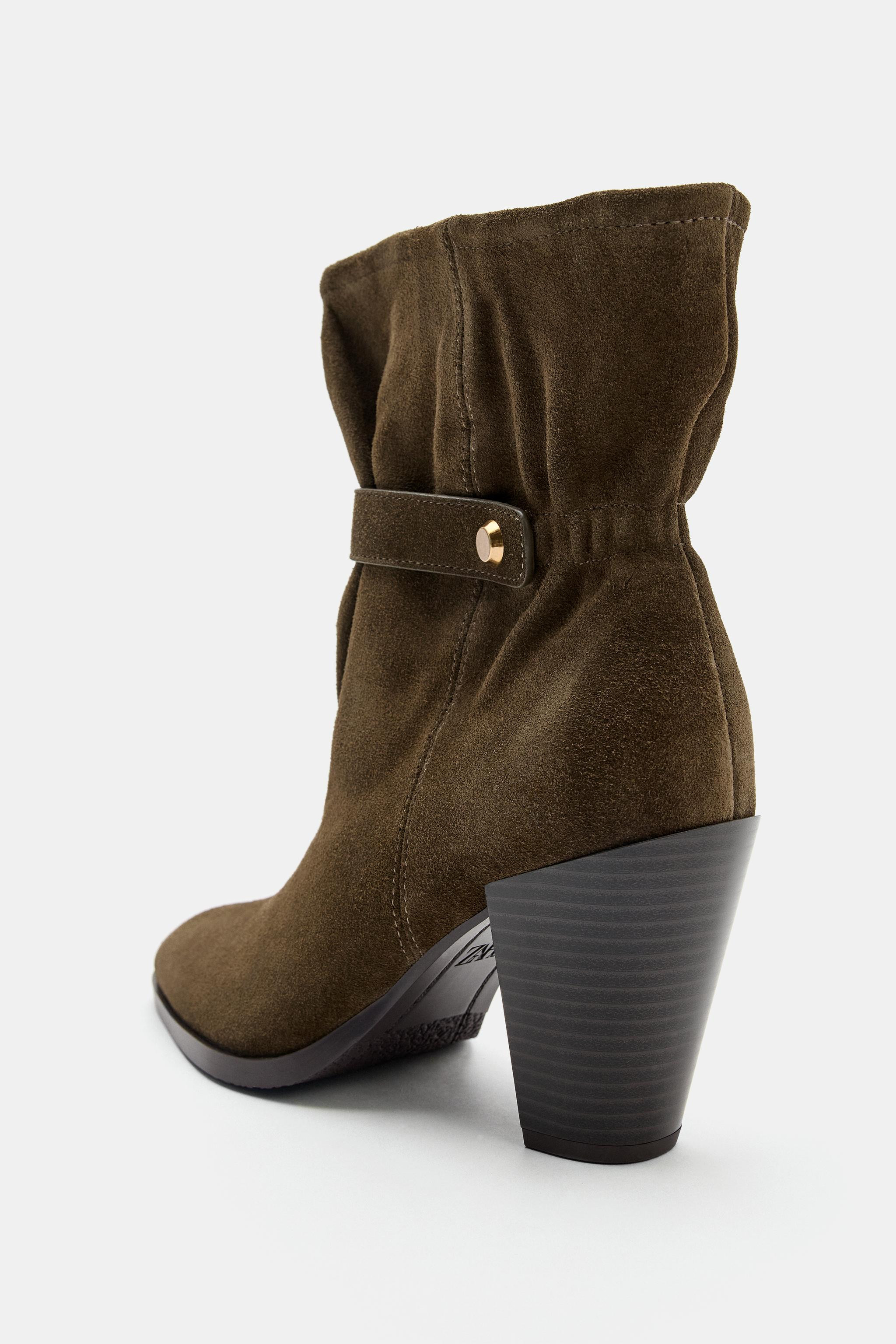 SUEDE SLOUCHY ANKLE BOOTS | Zara US