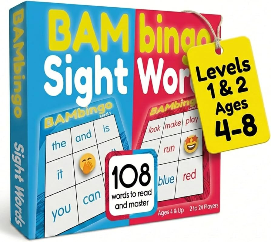 THE BAMBINO TREE Sight Word Bingo Game Level 1 and 2 - Educational Games for Kids - Learn to Read... | Amazon (US)