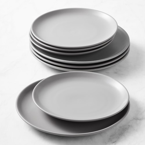 Open Kitchen by Williams Sonoma Matte Coupe Dinner & Salad Plates, Set of 4, Grey | Williams-Sonoma