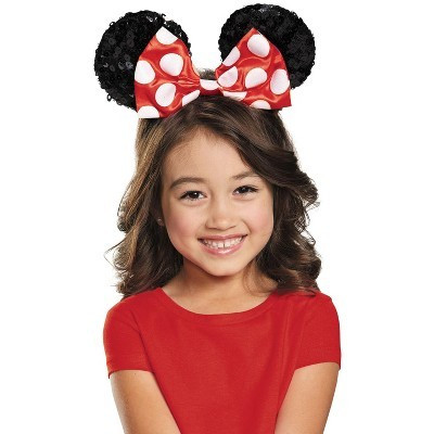 Mickey Mouse Clubhouse Red Minnie Mouse Sequin Child Ears, Standard | Target