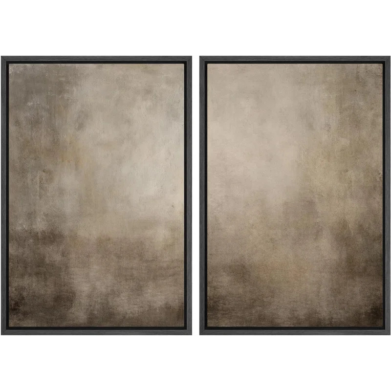 " Monochromatic Gradient Abstract Minimalist Gray " 2 - Pieces | Wayfair North America
