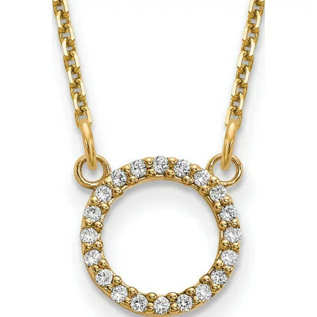 14K Yellow Gold Diamond Open Circle Necklace (18 X 9) Made In United States xp5027a | Walmart (US)