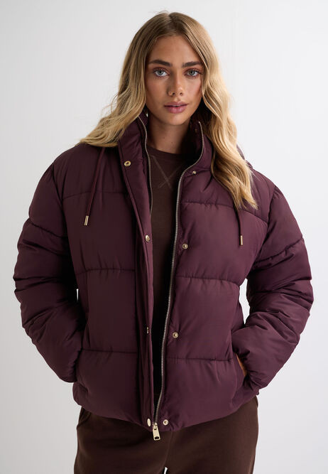 Womens Burgundy Padded Coat | Peacocks