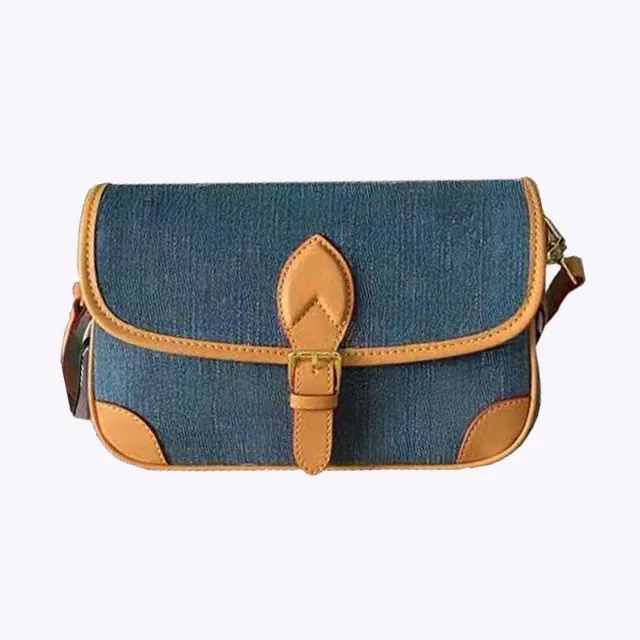 designer Shoulder Bag Underarm women Cowboy for High-end Old Vintage Denim Bags Baguette Embroide... | DHGate