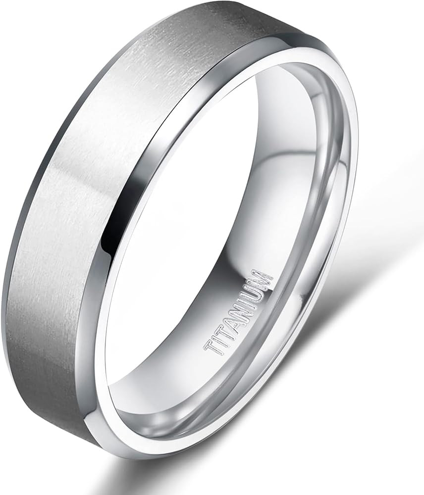 TIGRADE Titanium Rings 4MM 6MM 8MM 10MM Wedding Band in Comfort Fit Matte for Men Women Size 3-15 | Amazon (US)