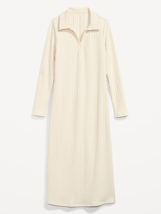 Fitted Rib-Knit Midi Polo Dress for Women | Old Navy (US)