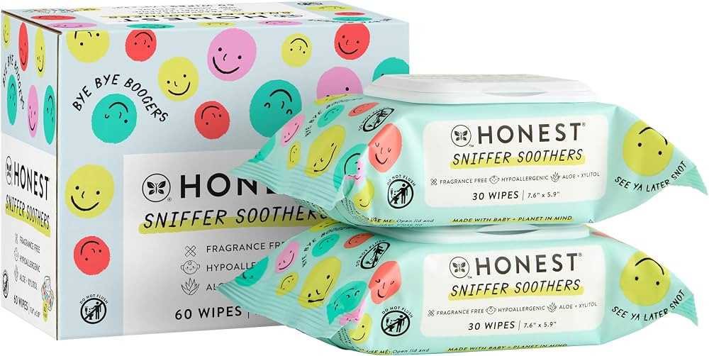 The Honest Company Plant-Based Snot Removing Wipes | Soothing Nose + Face Wipes with Aloe | Hypoa... | Amazon (US)