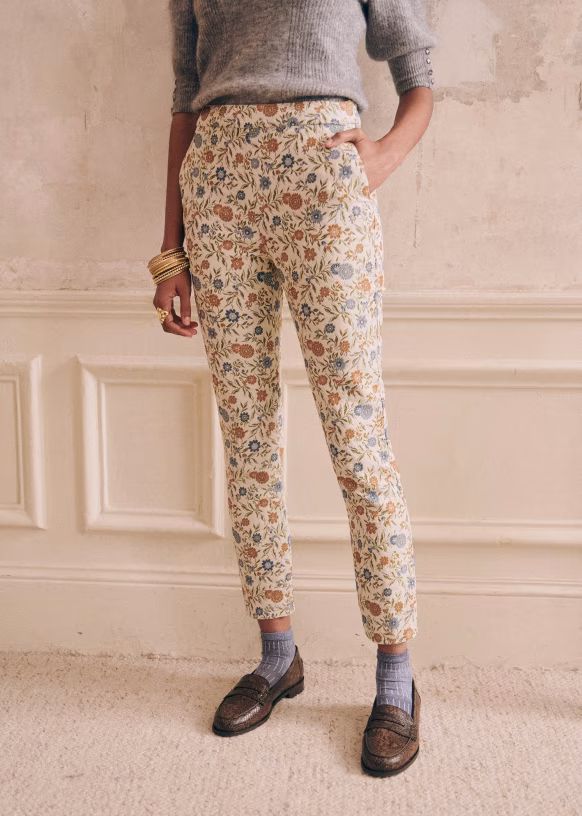 Clara Trousers - Fleurs de saison - Cotton - Sézane | Sezane Paris