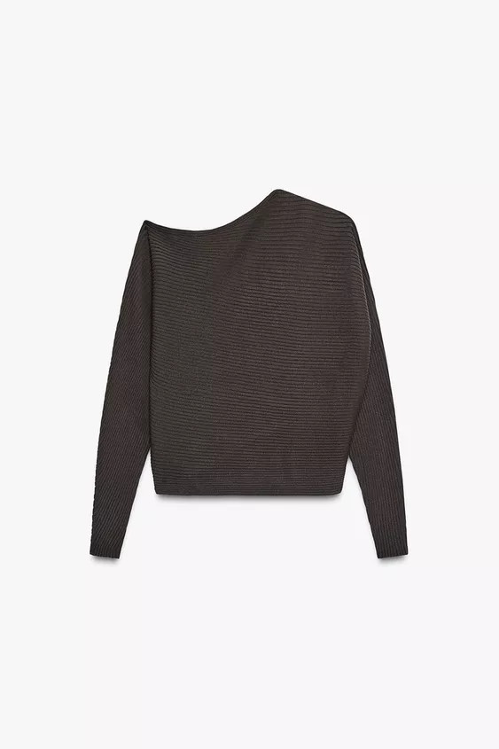 ASYMMETRIC RIB KNIT TOP | Zara Canada