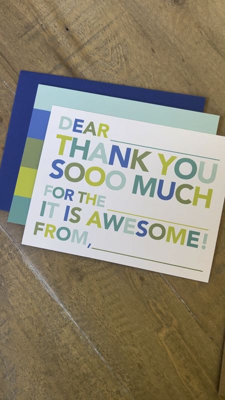 The cutest thank you notes! Great for preschoolers and early elementary aged kids. Lots of different color options for girls, boys or both!

Use code JANELLE10 for 10% off!

#LTKfamily #LTKkids #LTKhome