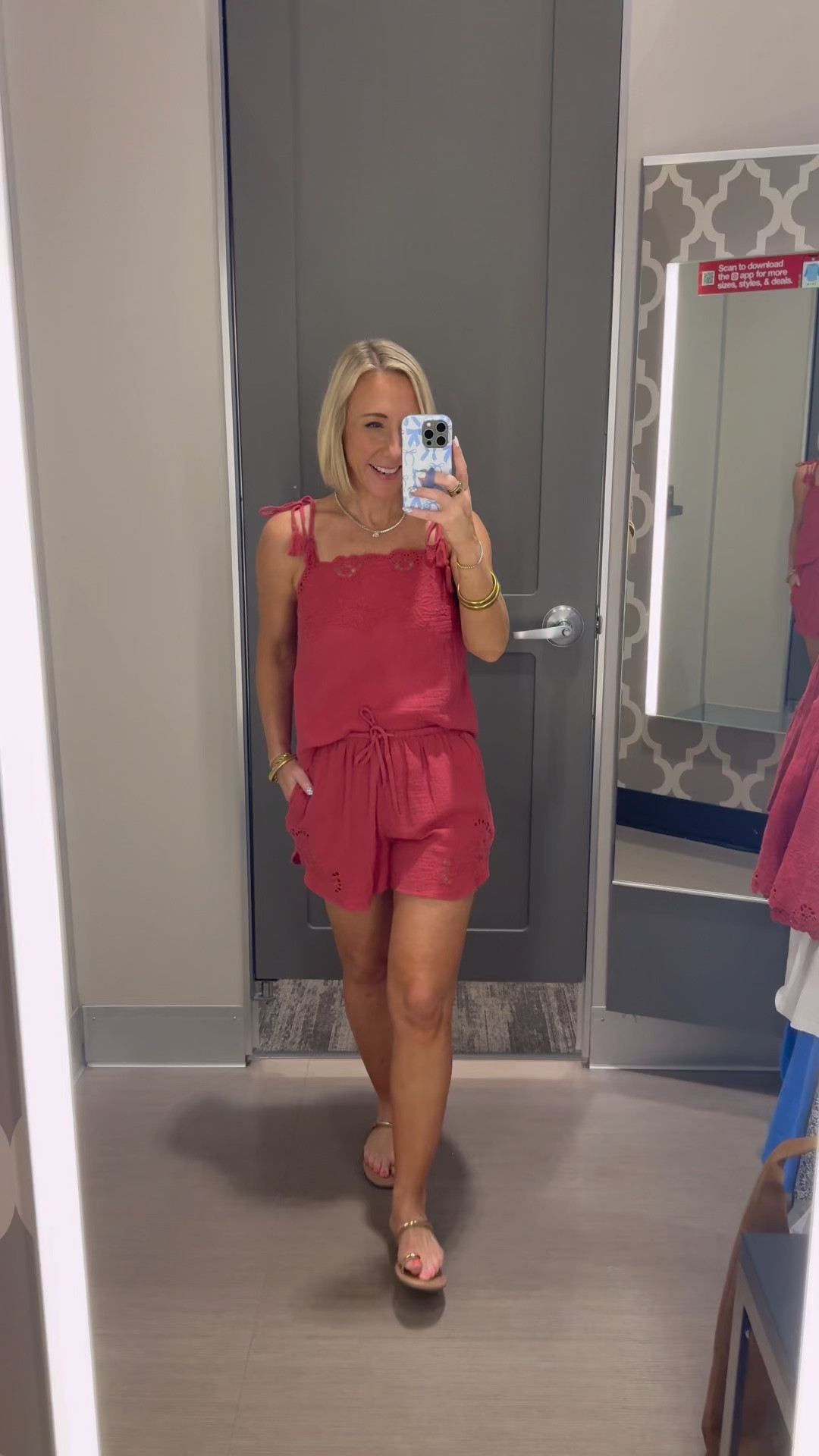 Target - in store try-on. Cutwork Tank Top - size Small (needed a XS). 2 colors. Cutwork Pull-On Shorts - size XS. 2 colors. 

 

#LTKSeasonal #LTKOver40