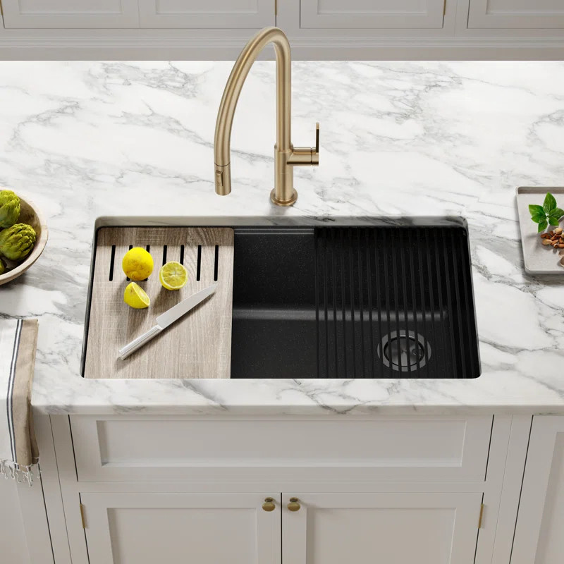 Bellucci Workstation 32" Undermount Granite Single Bowl Kitchen Sink | Wayfair North America