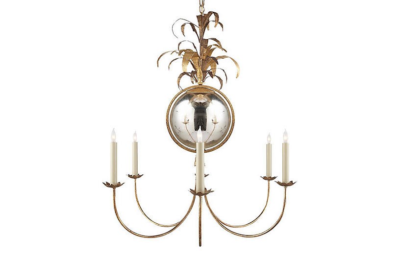 Gramercy Medium Chandelier, Gilded Iron | One Kings Lane