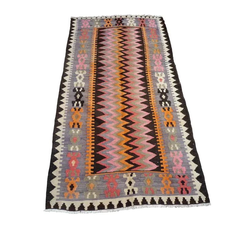 Vintage Moroccan Kilim Rug - 3'9" x 7'1" | Chairish